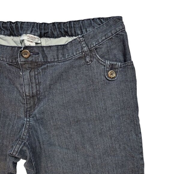 MATERNITY. Liz Lange. Black Washed, Straight Leg, Maternity Jeans, Size 10 - Picture 2 of 7